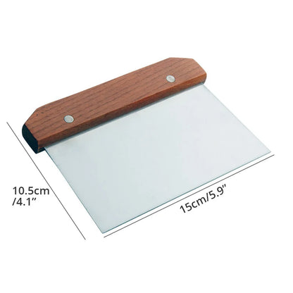 Stainless Steel Dough Scraper & Pastry Cutter – With Curved Handle, Bench Chopper Tool