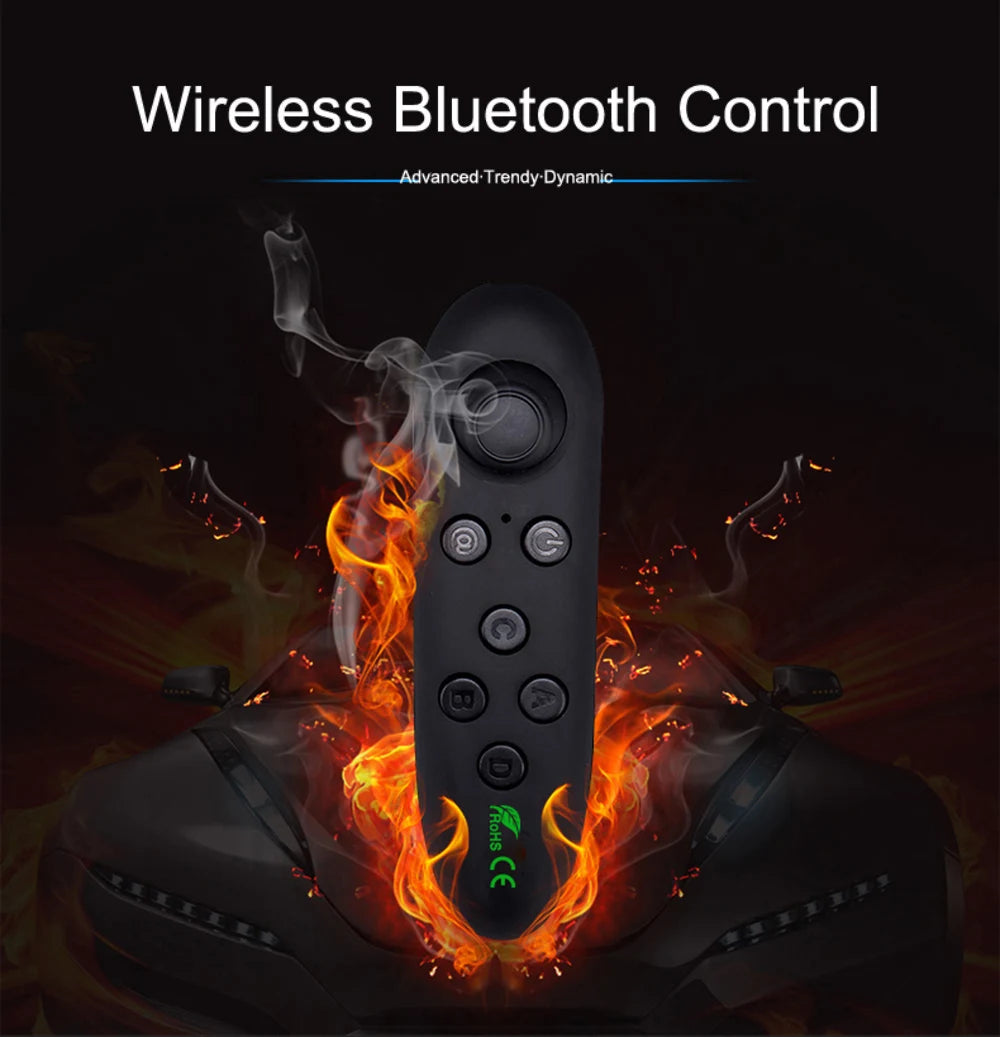 Virtual Reality Headset with Wireless Bluetooth Controller – 3D VR Glasses for Smartphones (4.7–6.1")