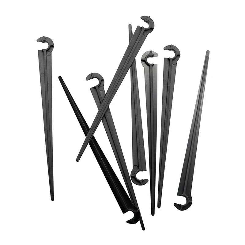 50-Pack 1/4 Inch Hose Brackets – Quick Connect Clips for 4/7mm Drip Irrigation Tubing