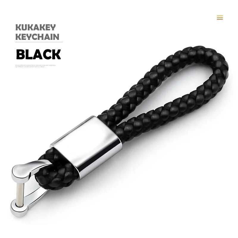 Fashion Retro Leather and Zinc Alloy Keychain – Handwoven Charm for Women