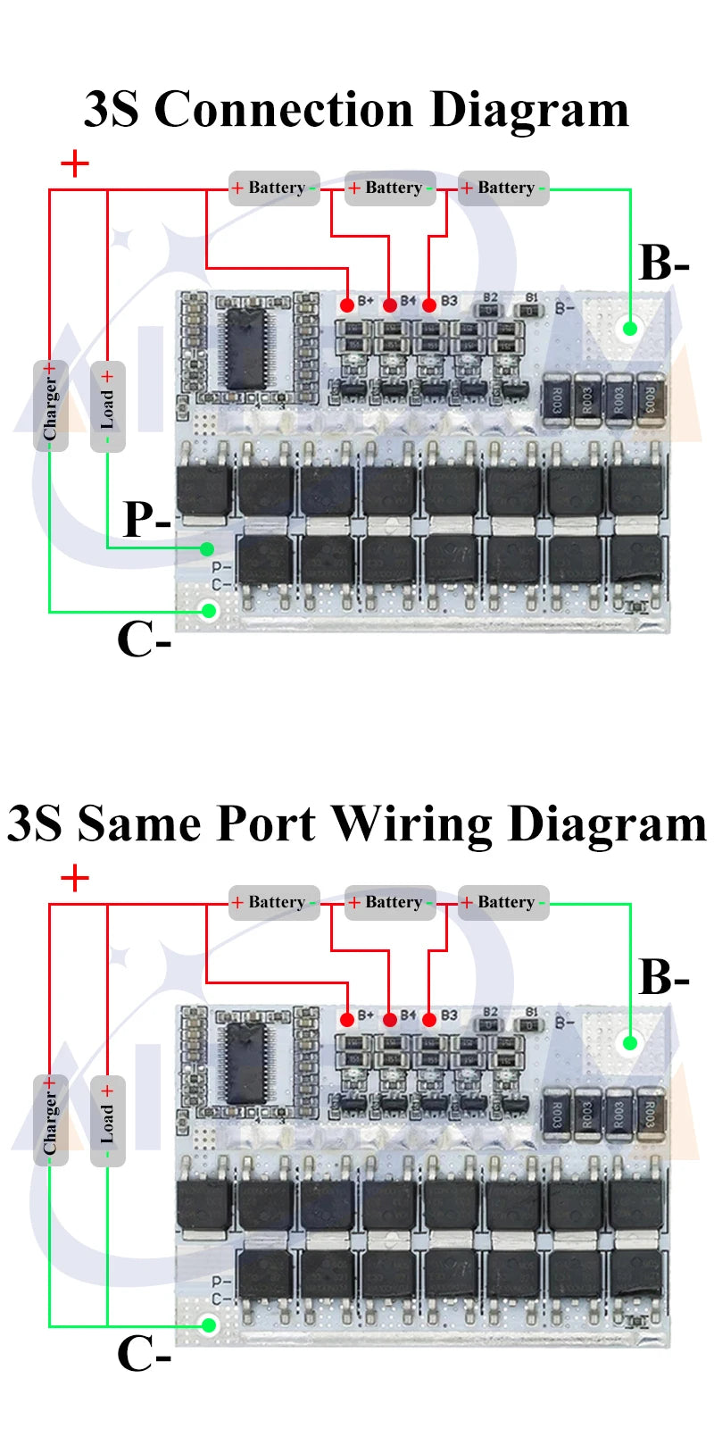 3S/4S/5S Lithium Battery Protection Board – BMS Module for 18650 Li-ion Cells (60A–100A, with Balance)