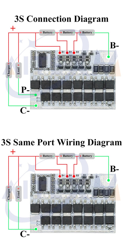 3S/4S/5S Lithium Battery Protection Board – BMS Module for 18650 Li-ion Cells (60A–100A, with Balance)