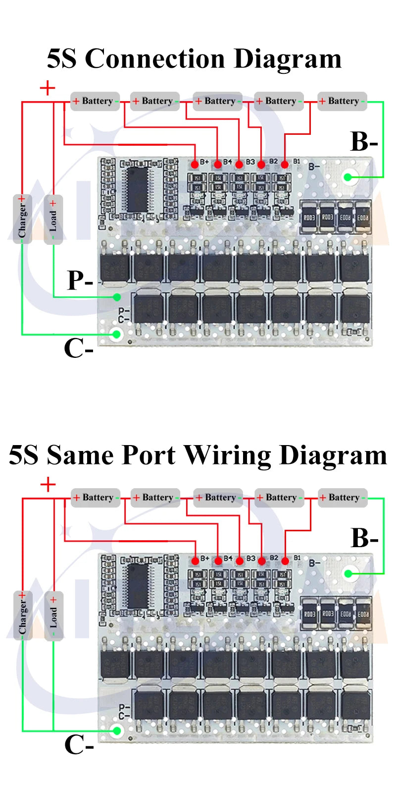 3S/4S/5S Lithium Battery Protection Board – BMS Module for 18650 Li-ion Cells (60A–100A, with Balance)