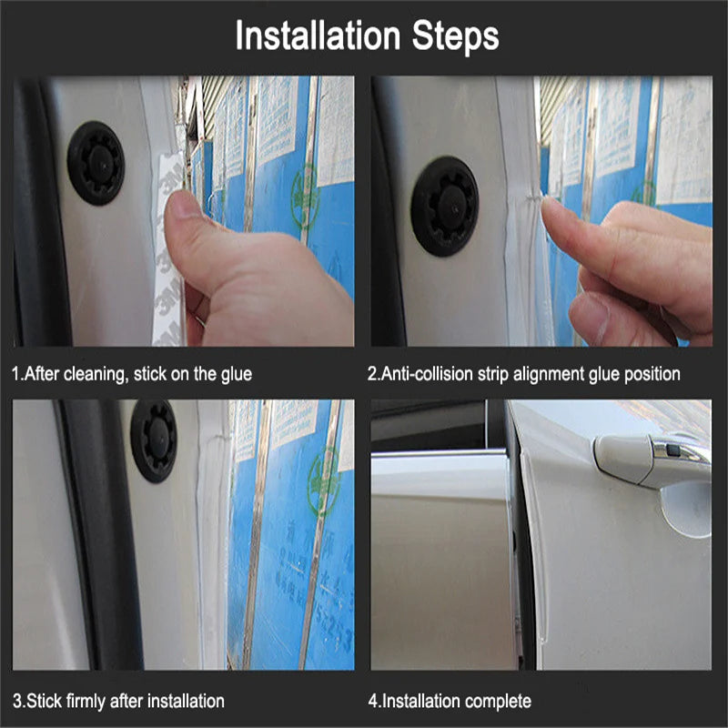 Universal Anti-Scratch Car Door Edge and Bumper Protector Set – Black or Transparent