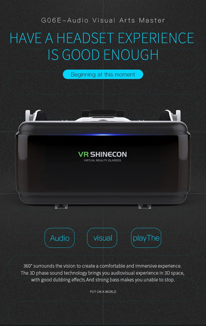 Virtual Reality Headset with Wireless Bluetooth Controller – 3D VR Glasses for Smartphones (4.7–6.1")