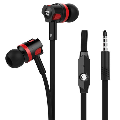 3.5mm Wired In-Ear Headphones with Microphone – Stereo Sound, Flat Tangle-Free Cable, Noise Isolation