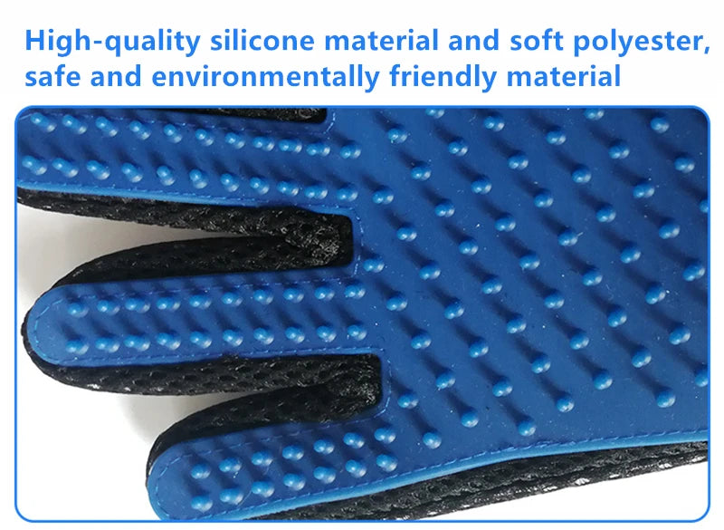 Pet Grooming Glove – Deshedding & Bath Brush for Cats and Dogs – Soft Silicone & Adjustable Fit