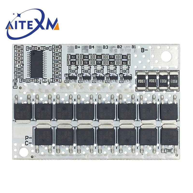 3S/4S/5S Lithium Battery Protection Board – BMS Module for 18650 Li-ion Cells (60A–100A, with Balance)