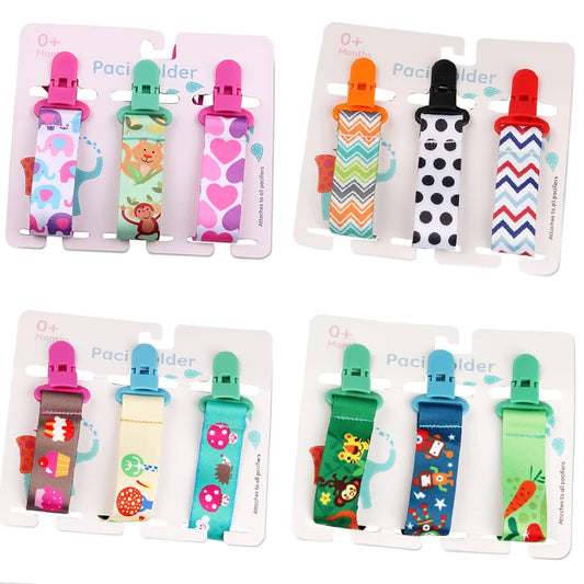 Baby Pacifier Clip Set – 3 Pieces Polyester Clips, 26 cm Length