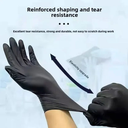 Black Nitrile Disposable Gloves – Powder-Free, Touch Screen Compatible, Waterproof – 100pcs Box