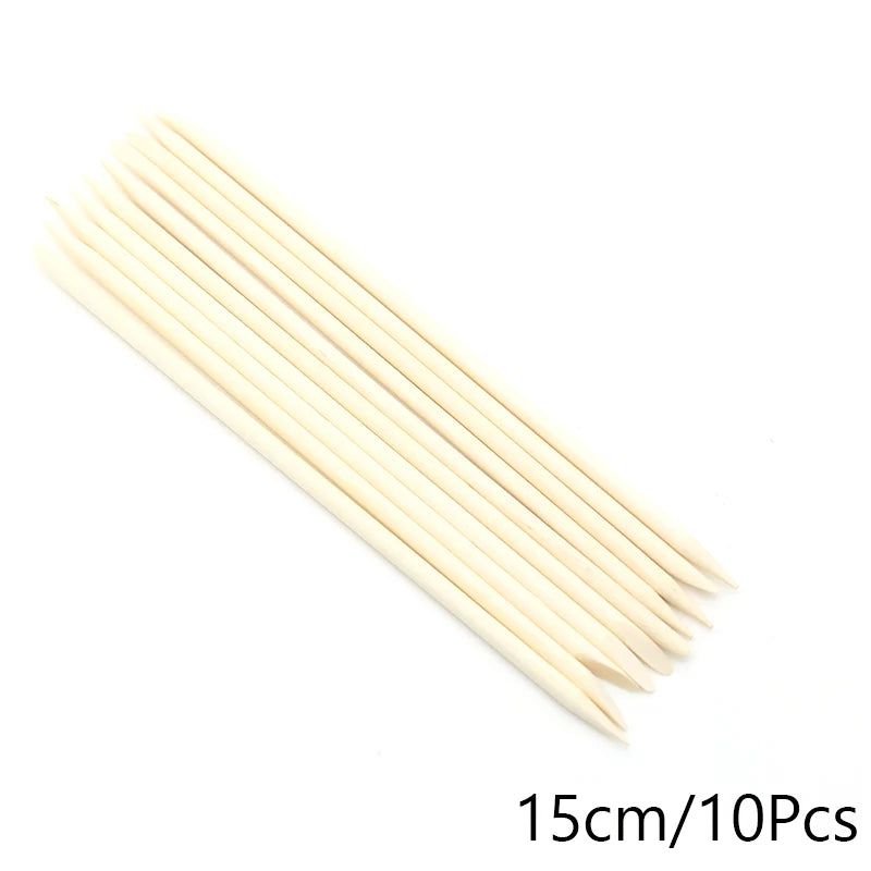 FUMOSIK Orange Wood Cuticle Pusher Combo – Natural Wooden Double-Ended Cuticle Remover Sticks