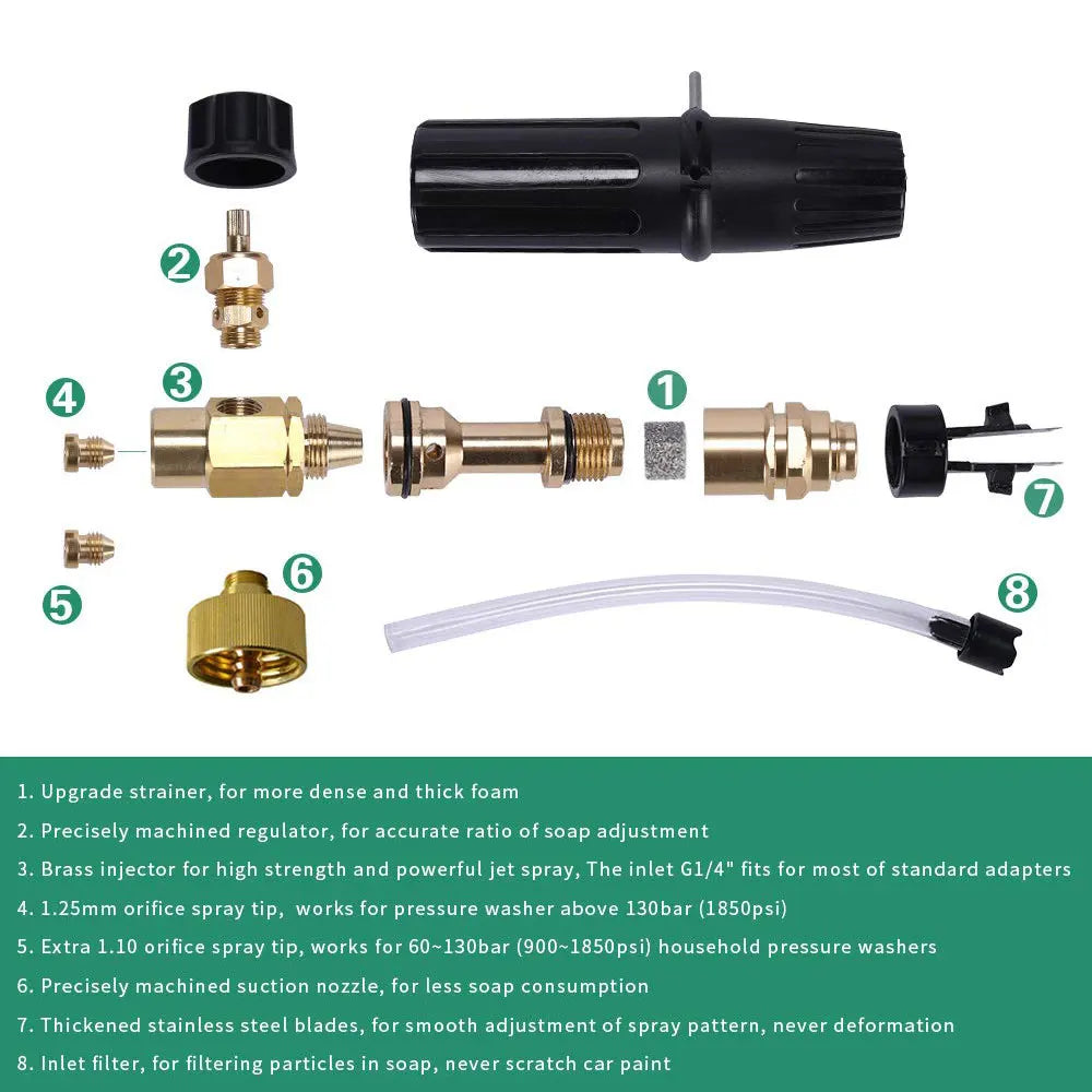Foam Lance with 1L Bottle – Compatible with Karcher K2 to K7 Pressure Washers