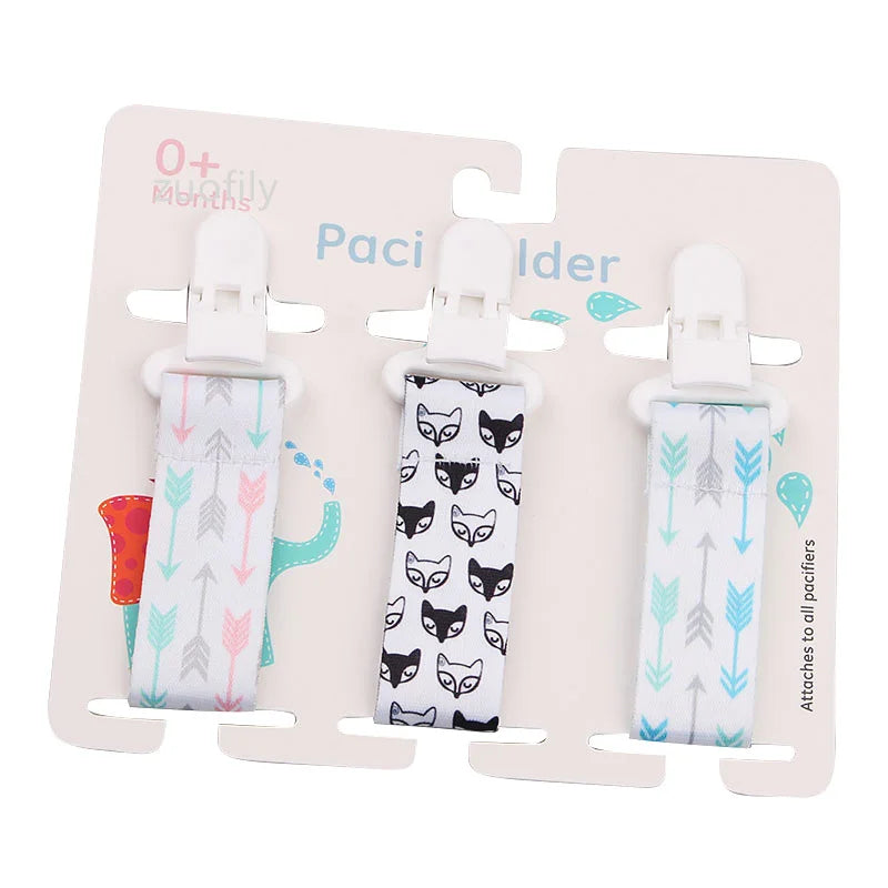 Baby Pacifier Clip Set – 3 Pieces Polyester Clips, 26 cm Length