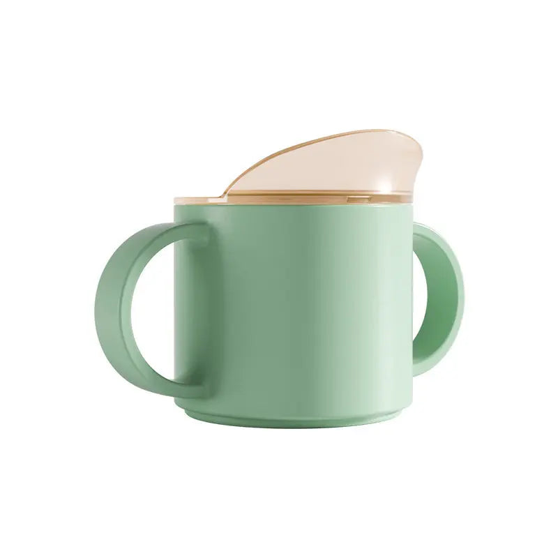 Baby Feeding Cups Kid Le150ml Baby Drinking Cup with Handle – Solid Color PP Plastic with Silicone Seal, Suitable for Ages 7 to 12 Yearsarning Drinking Cup with Double Handle Flip Lid Leakproof Infants Water Cups Bottle BPA Free with Lid