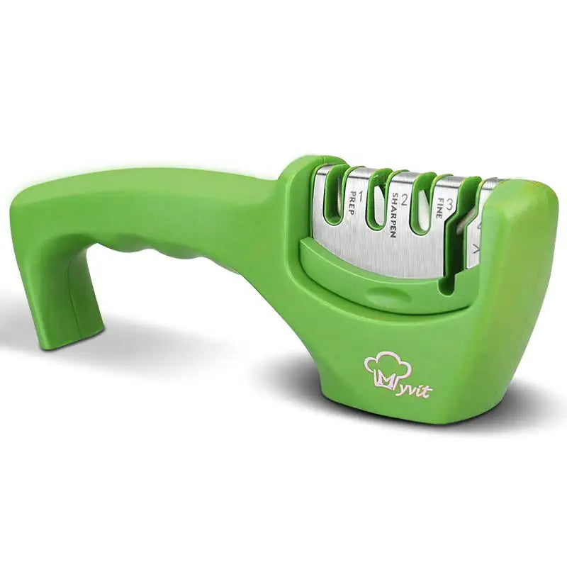4-Stage Knife and Scissors Sharpener – Non-Slip Base, Ergonomic Handle, Diamond & Ceramic Slots