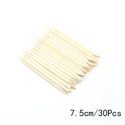FUMOSIK Orange Wood Cuticle Pusher Combo – Natural Wooden Double-Ended Cuticle Remover Sticks
