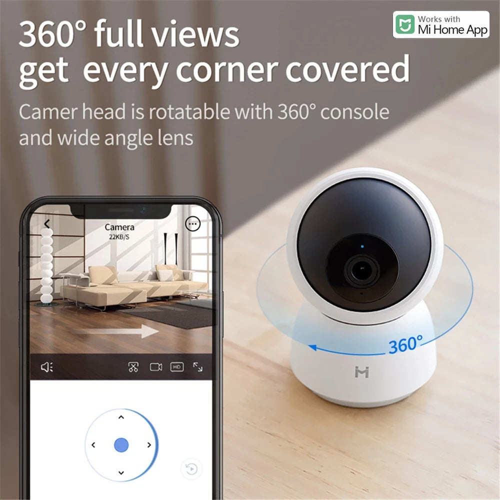 2K 360° Smart Home Security Camera – Wi-Fi, Night Vision, Motion Detection, Two-Way Audio