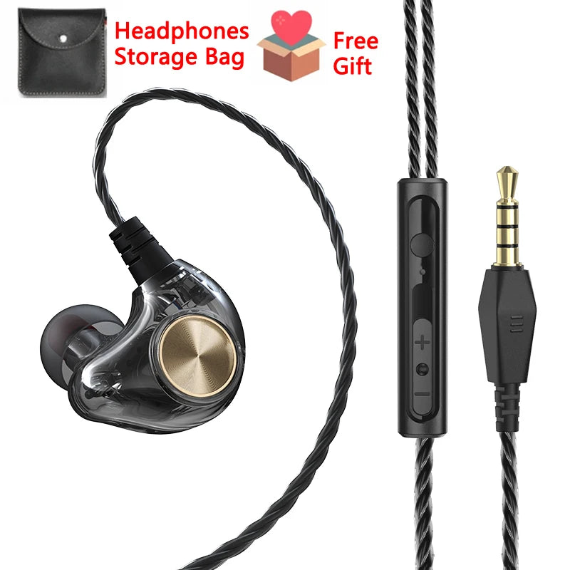 3.5mm Wired In-Ear Headphones with Microphone – Stereo Sound, Flat Tangle-Free Cable, Noise Isolation