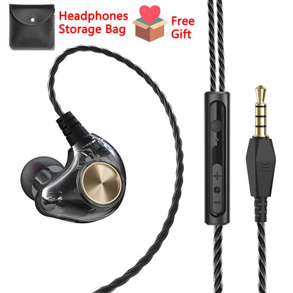 3.5mm Wired In-Ear Headphones with Microphone – Stereo Sound, Flat Tangle-Free Cable, Noise Isolation