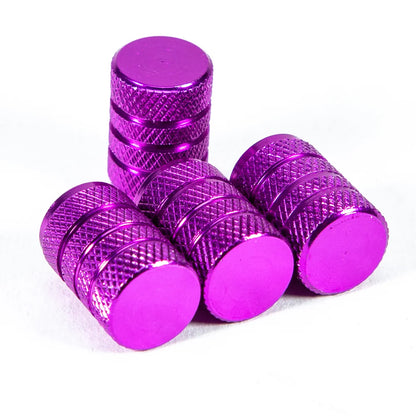 Aluminium Wheel Air Valve Covers – 4pcs Set with O-Ring Seal, Multi-Color