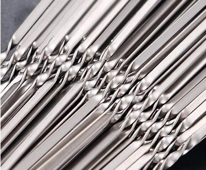 15-Pack Stainless Steel BBQ Skewers – 35cm Flat Reusable Grill Sticks for Meat, Vegetables, Camping