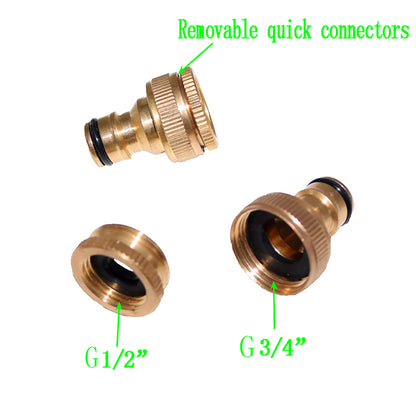 Brass Nipple Quick Connector – 1/2" to 3/4" Threaded Tap Adapter for Garden Hose & Washing Equipment