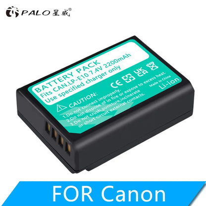 Rechargeable Camera Battery – LP-E10 Type, 7.4V 2200mAh, Compatible with Canon EOS DSLR Models