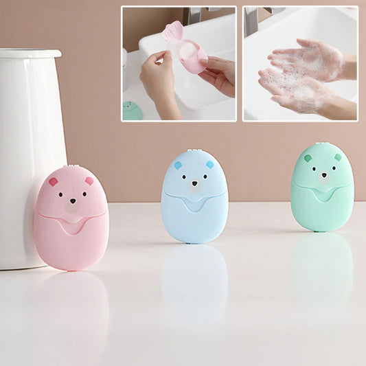 Disposable Cartoon Soap Sheets – Portable Hand Wash Paper – 50 Pieces