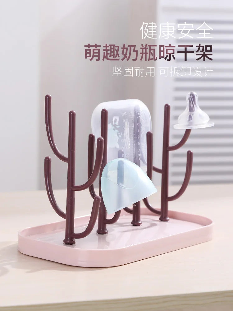 Baby Bottle Drying Rack – Removable ABS & PP Dry Sanitation Rack – Blue, Pink, Beige