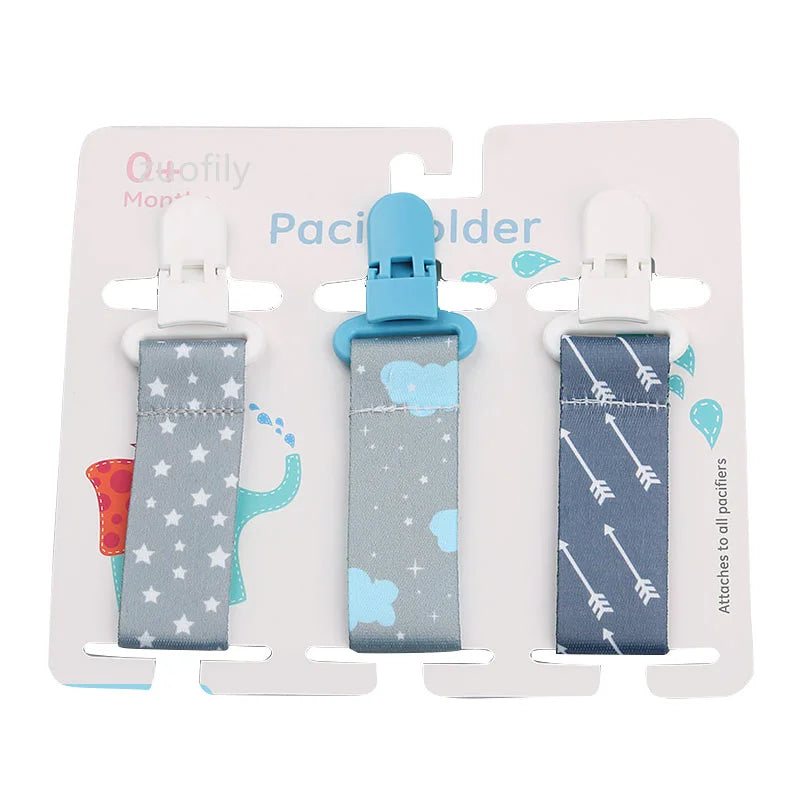 Baby Pacifier Clip Set – 3 Pieces Polyester Clips, 26 cm Length