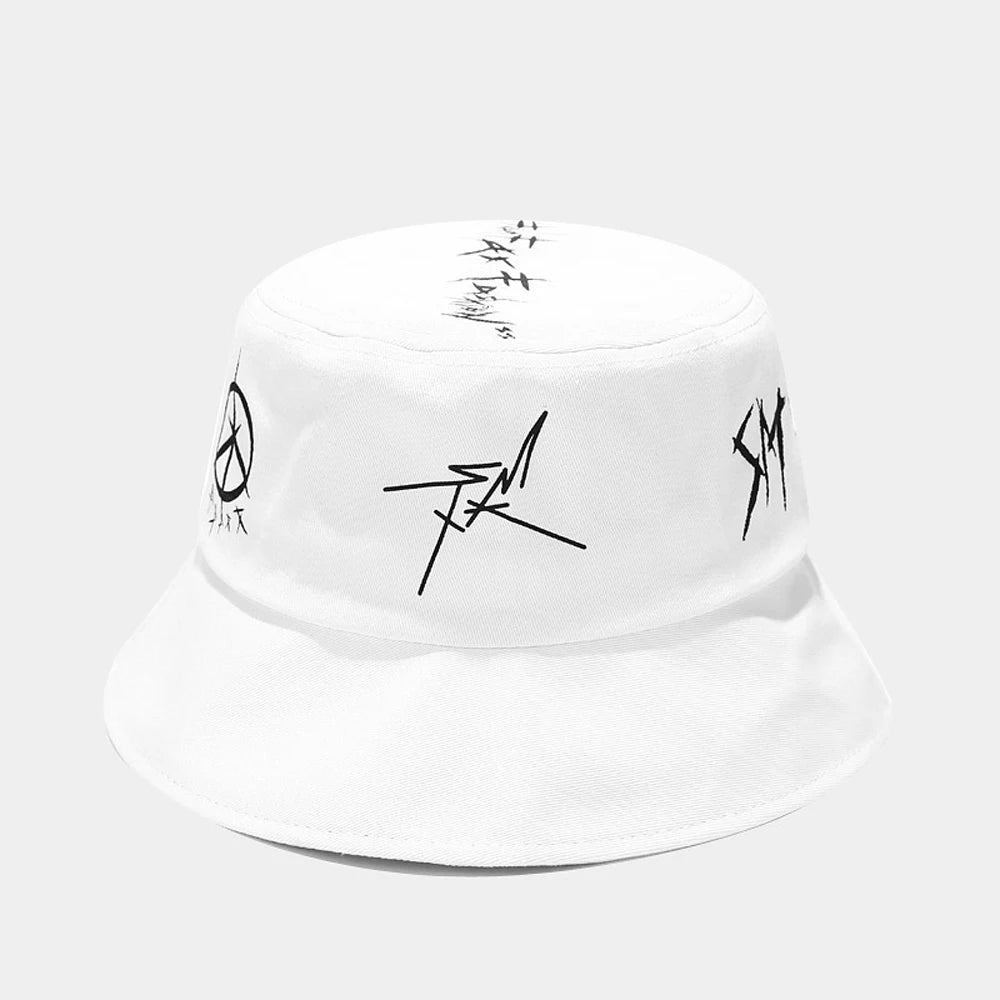 Summer Cotton Bucket Hat - Graffiti Design