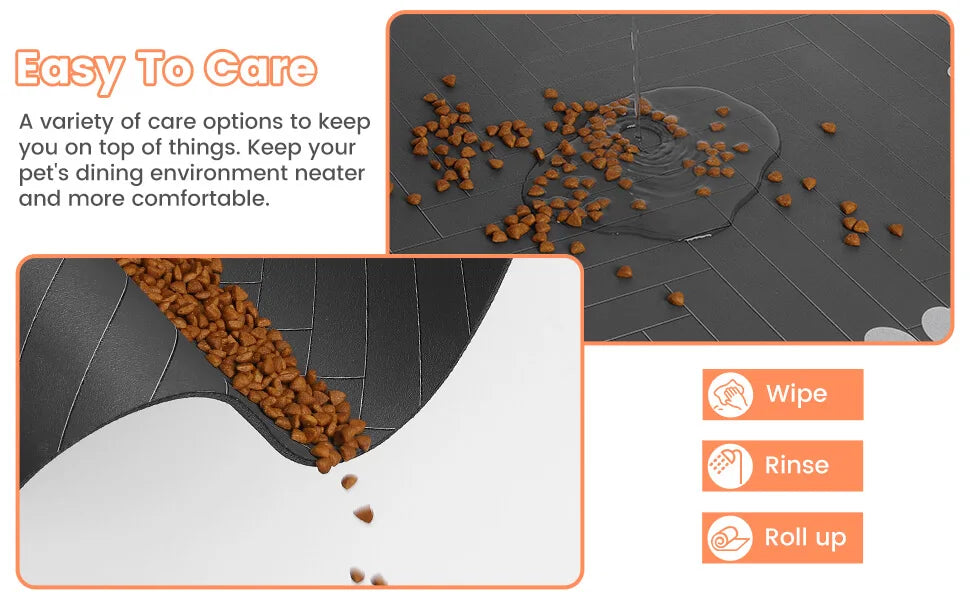 Absorbent Pet Feeding Mat with Waterproof Rubber Backing – Non-Slip Placemat for Dog and Cat Bowls