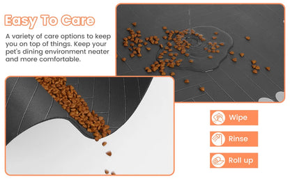 Absorbent Pet Feeding Mat with Waterproof Rubber Backing – Non-Slip Placemat for Dog and Cat Bowls