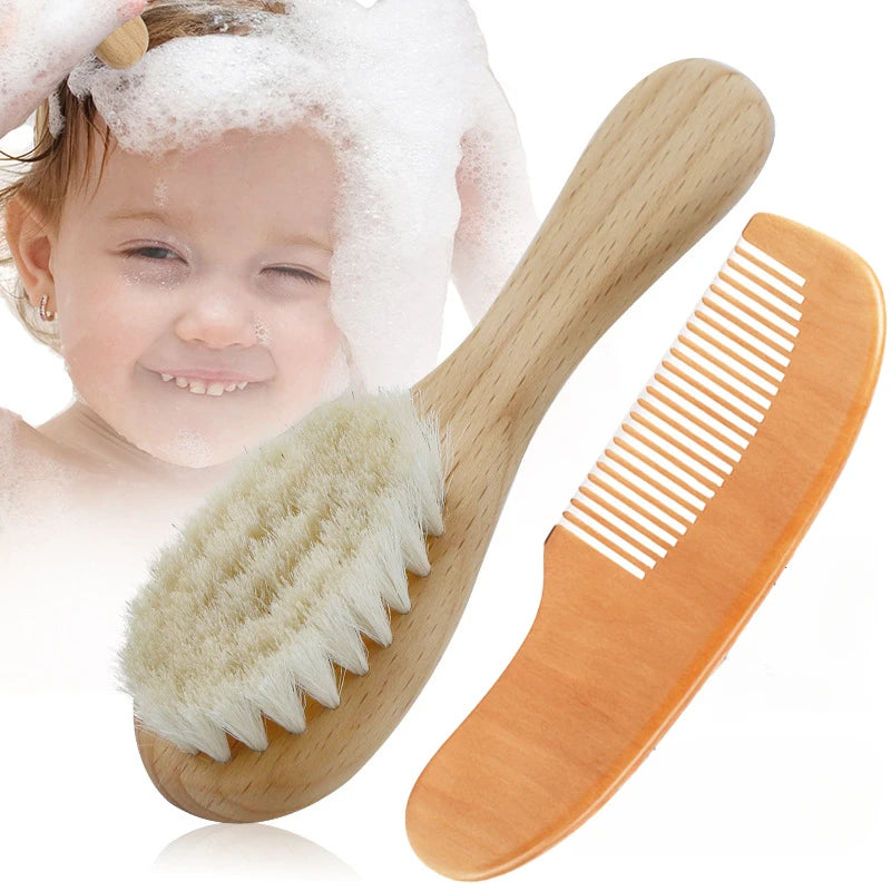 Soft Wool and Nylon Baby Comb – Gentle Hair Brush for Babies and Kids