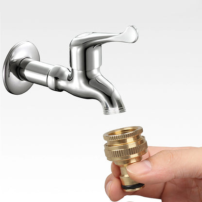 Brass Nipple Quick Connector – 1/2" to 3/4" Threaded Tap Adapter for Garden Hose & Washing Equipment