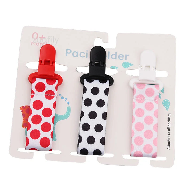Baby Pacifier Clip Set – 3 Pieces Polyester Clips, 26 cm Length
