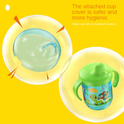 260ml Cartoon Baby Drinking Cup with Handle – Durable PP Plastic, Suitable for Ages 7 Months to 12 Years