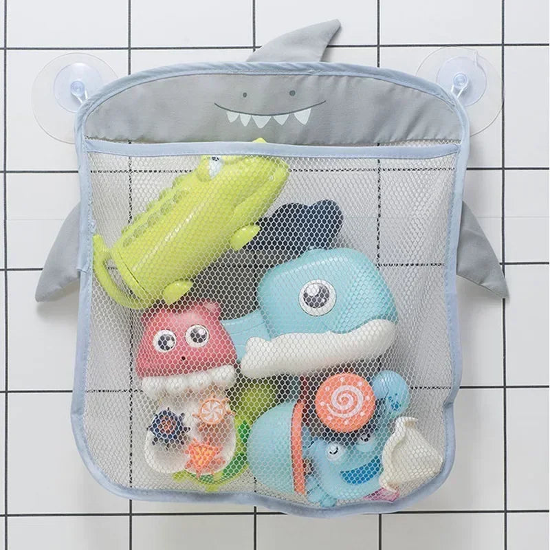 Baby Bath Toys Organizer – Mesh Net Storage with Toothbrush Holder – 39×35 cm
