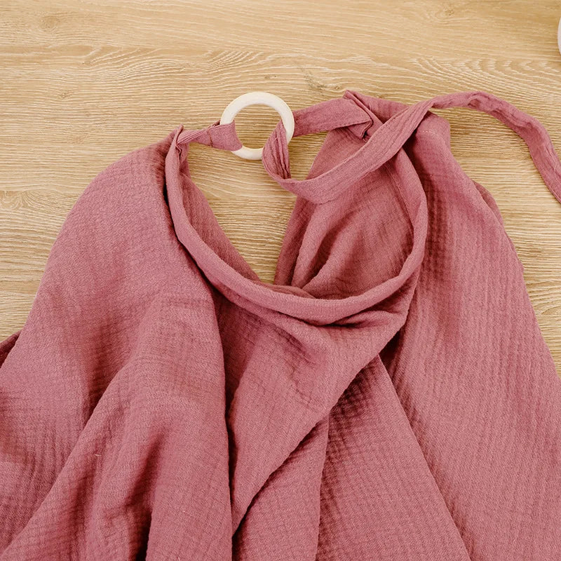 Breathable Cotton Baby Nursing Cover – Maternity Breastfeeding Shawl and Stroller Blanket, 100 × 60 cm