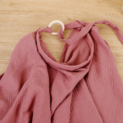 Breathable Cotton Baby Nursing Cover – Maternity Breastfeeding Shawl and Stroller Blanket, 100 × 60 cm