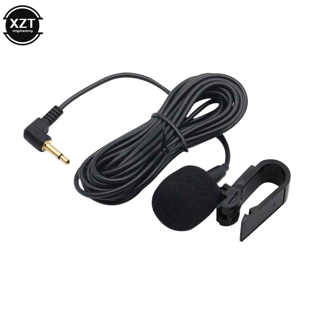 3.5mm External Car Microphone – Wired Condenser Mic with Clip for Bluetooth Head Units