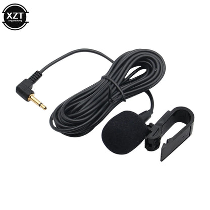 3.5mm External Car Microphone – Wired Condenser Mic with Clip for Bluetooth Head Units