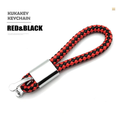 Fashion Retro Leather and Zinc Alloy Keychain – Handwoven Charm for Women