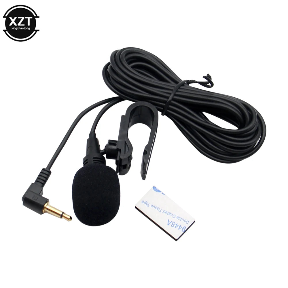 3.5mm External Car Microphone – Wired Condenser Mic with Clip for Bluetooth Head Units