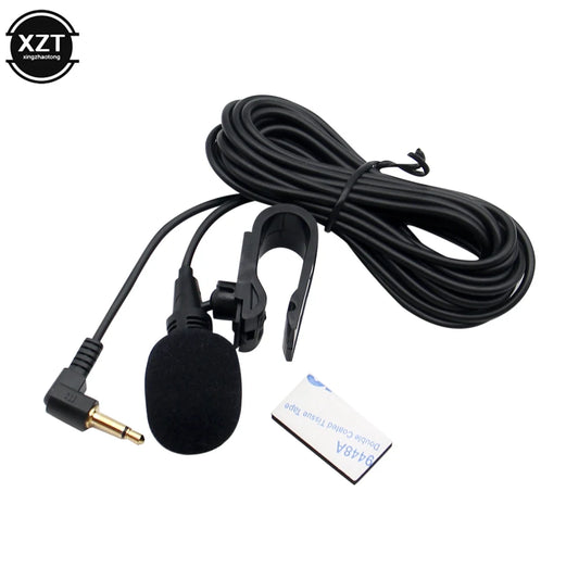 3.5mm External Car Microphone – Wired Condenser Mic with Clip for Bluetooth Head Units
