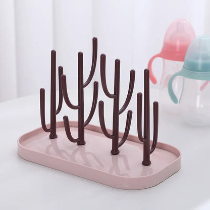 Baby Bottle Drying Rack – Removable ABS & PP Dry Sanitation Rack – Blue, Pink, Beige