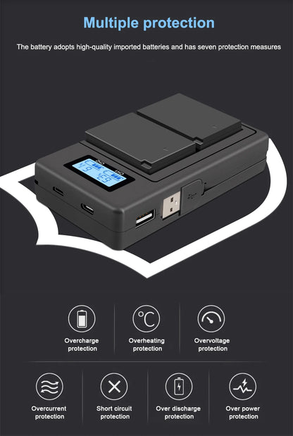 Rechargeable Camera Battery – LP-E10 Type, 7.4V 2200mAh, Compatible with Canon EOS DSLR Models