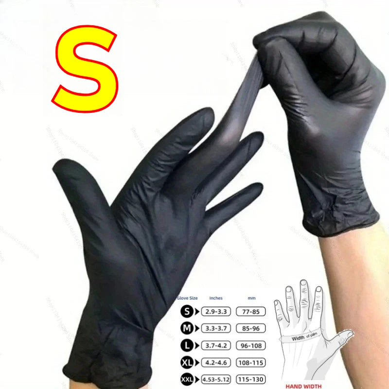 Black Nitrile Disposable Gloves – Powder-Free, Touch Screen Compatible, Waterproof – 100pcs Box