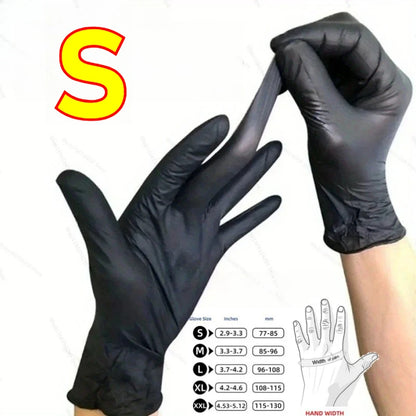 Black Nitrile Disposable Gloves – Powder-Free, Touch Screen Compatible, Waterproof – 100pcs Box