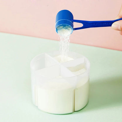 Baby Milk Powder Storage Box – 4-Grid Portable Milk Powder Dispenser – BPA-Free PP Plastic